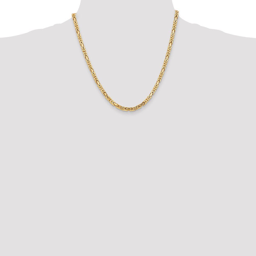 14k 4mm Byzantine Chain – Saki Diamonds,