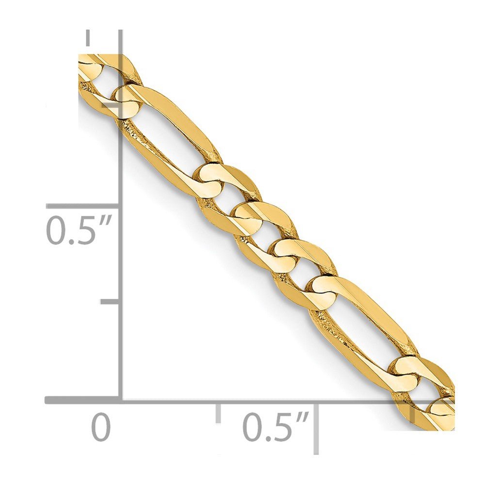 14k 4mm Concave Open Figaro Chain - Saki Diamonds, LLC.