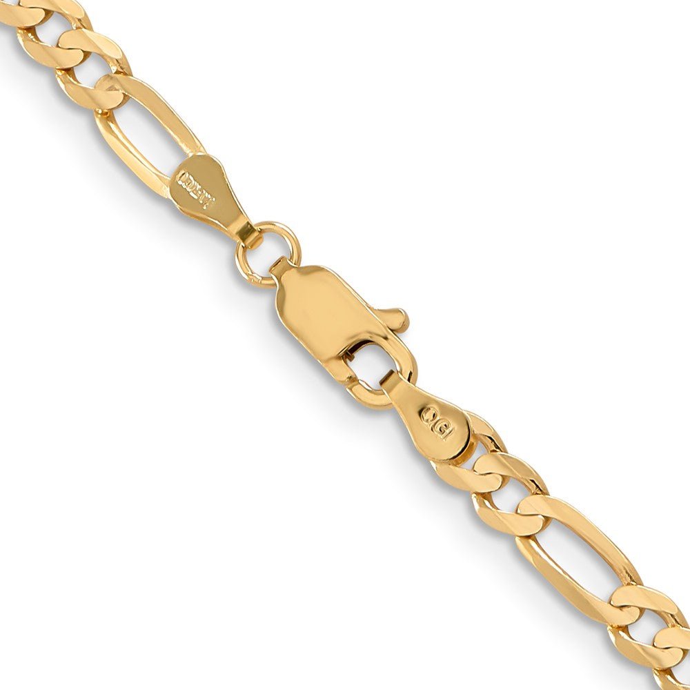 14k 4mm Concave Open Figaro Chain - Saki Diamonds, LLC.