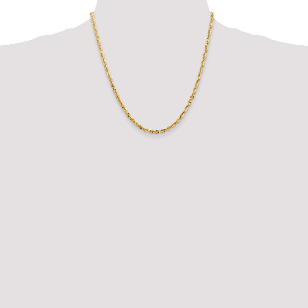 14k 4mm Extra-Light D/C Rope Chain - Saki Diamonds, LLC.