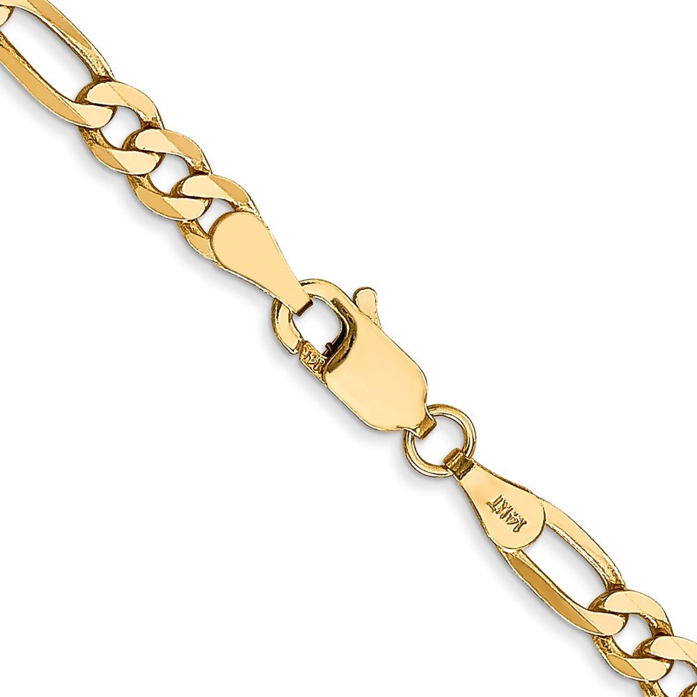 14k 4mm Flat Figaro Chain - Saki Diamonds, LLC.