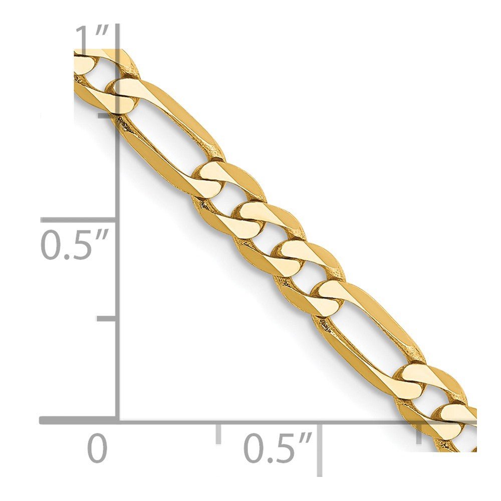 14k 4mm Flat Figaro Chain - Saki Diamonds, LLC.