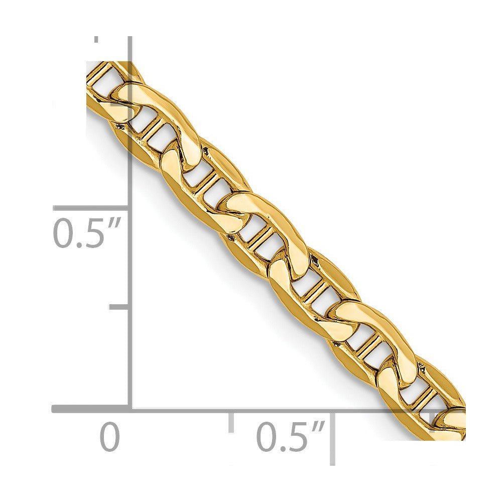 14k 4mm Semi-Solid Anchor Chain - Saki Diamonds, LLC.