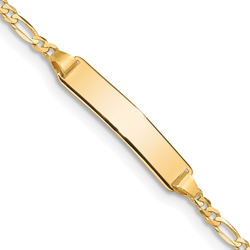 14k Baby Figaro ID Bracelet - Saki Diamonds, LLC.