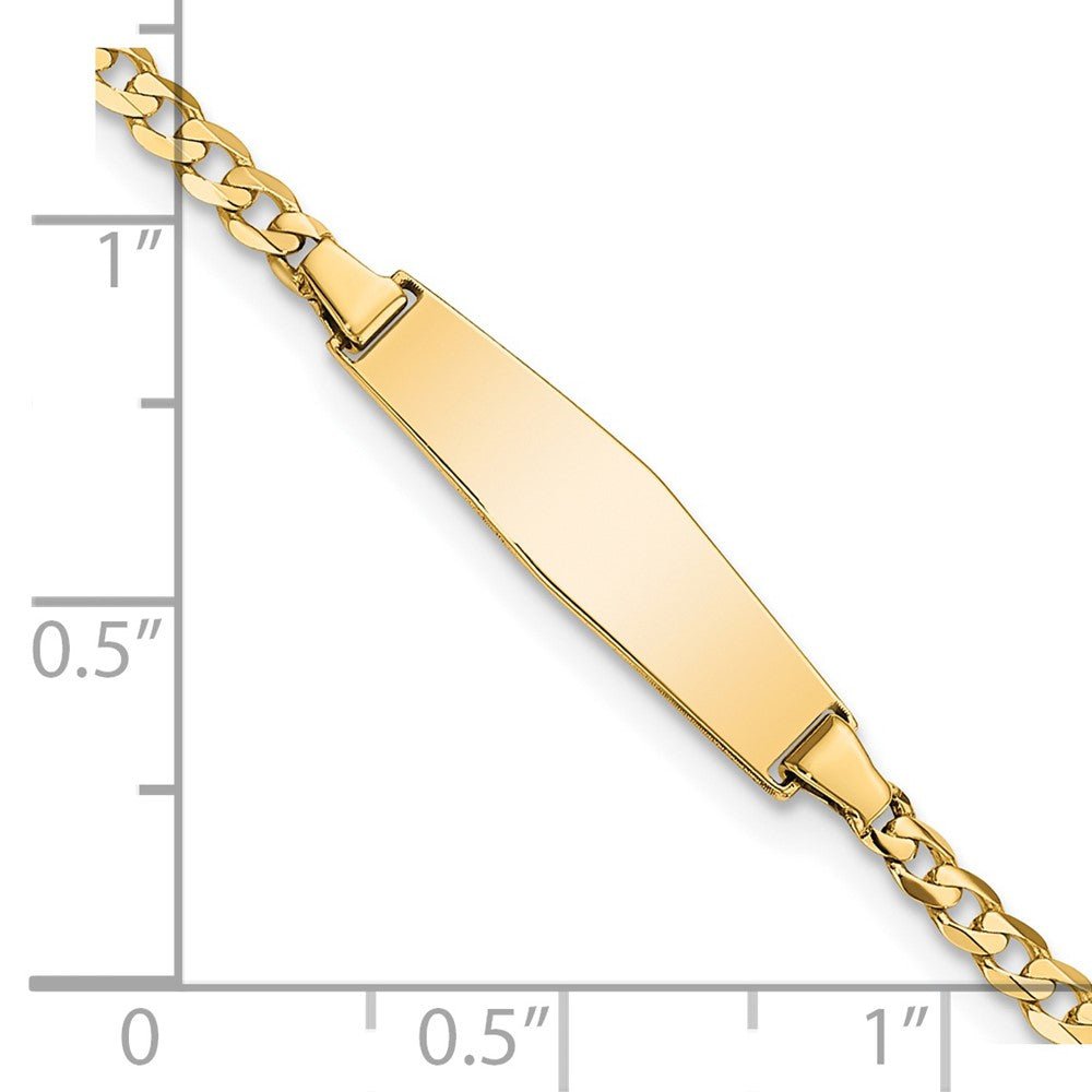 14k Baby Soft Diamond Shape Curb ID Bracelet - Saki Diamonds, LLC.