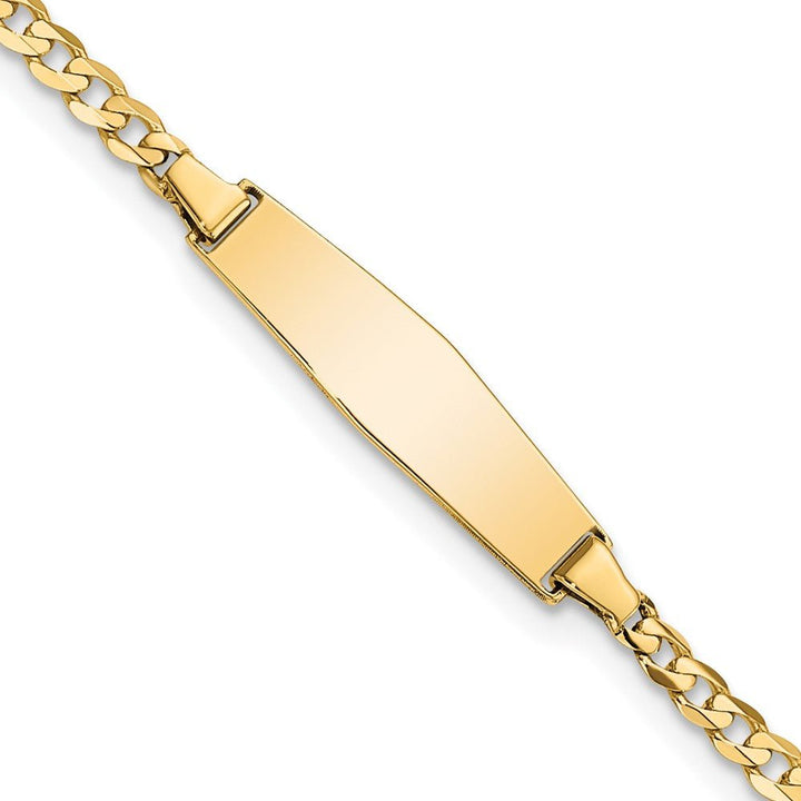 14k Baby Soft Diamond Shape Curb ID Bracelet - Saki Diamonds, LLC.