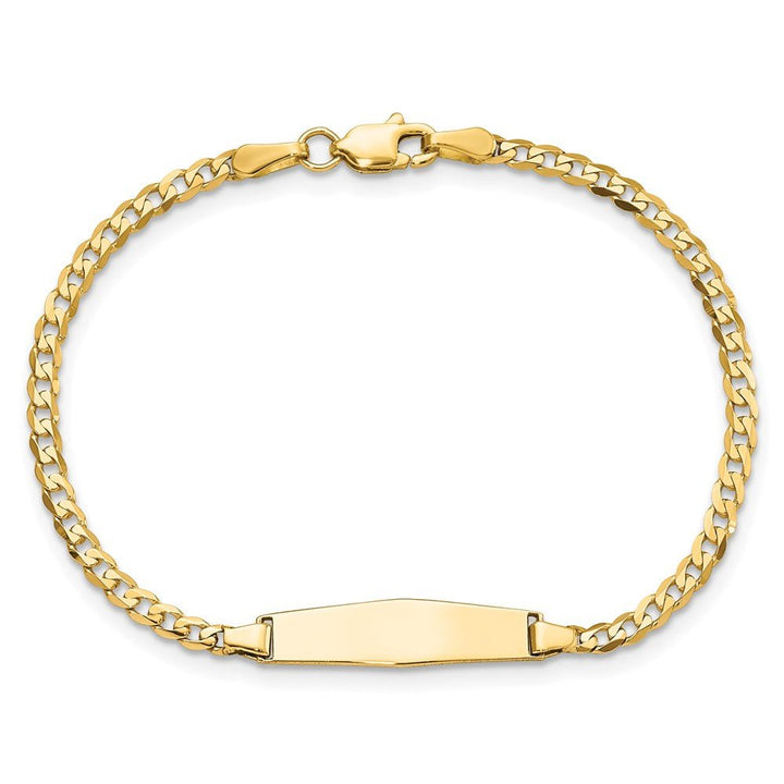 14k Baby Soft Diamond Shape Curb ID Bracelet - Saki Diamonds, LLC.