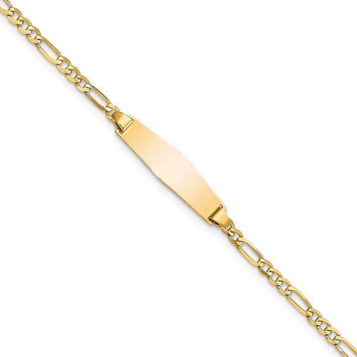 14k Baby Soft Diamond Shape Figaro ID Bracelet - Saki Diamonds, LLC.