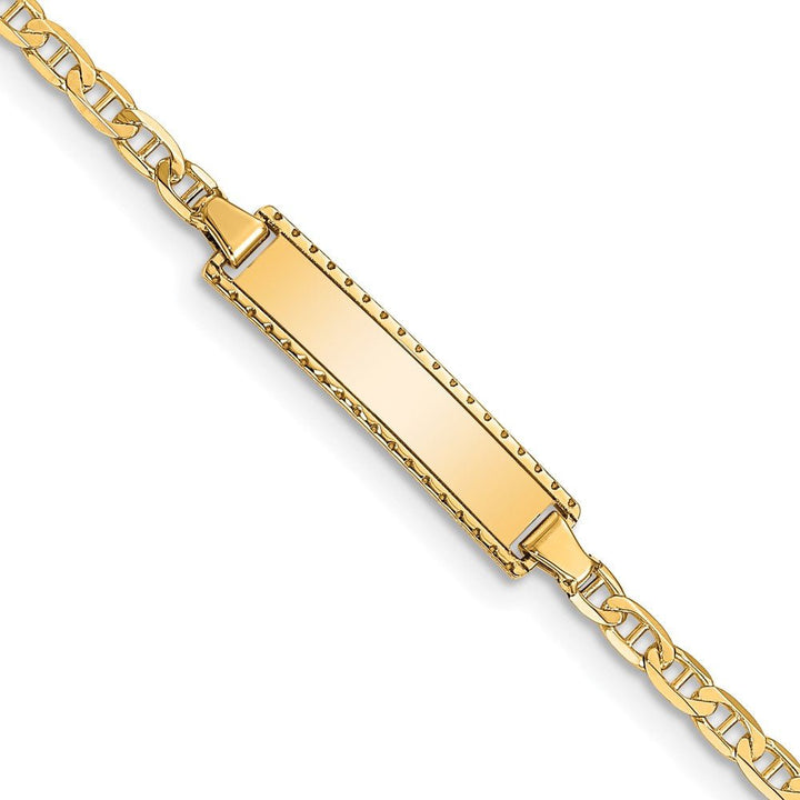 14k Children's Anchor Link ID Bracelet - Saki Diamonds, LLC.