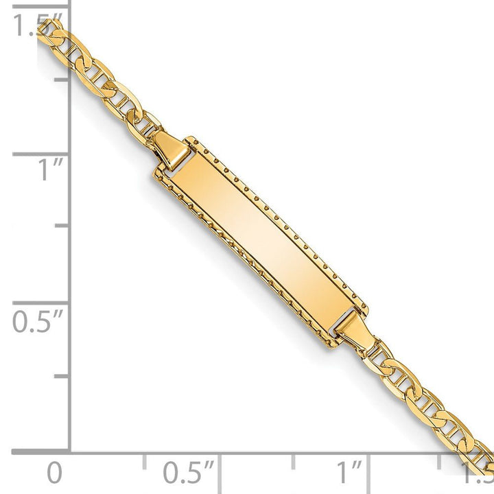 14k Children's Anchor Link ID Bracelet - Saki Diamonds, LLC.