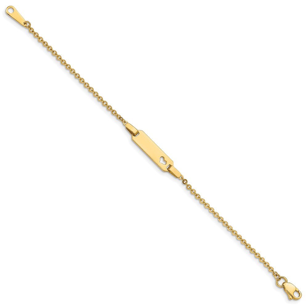 14K Children's Heart ID Bracelet - Saki Diamonds, LLC.