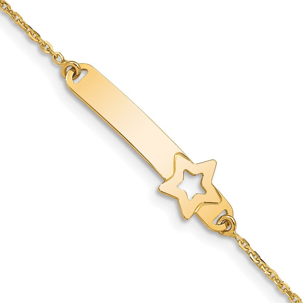 14K Children's Polished Star w/1in ext. ID Bracelet - Saki Diamonds, LLC.