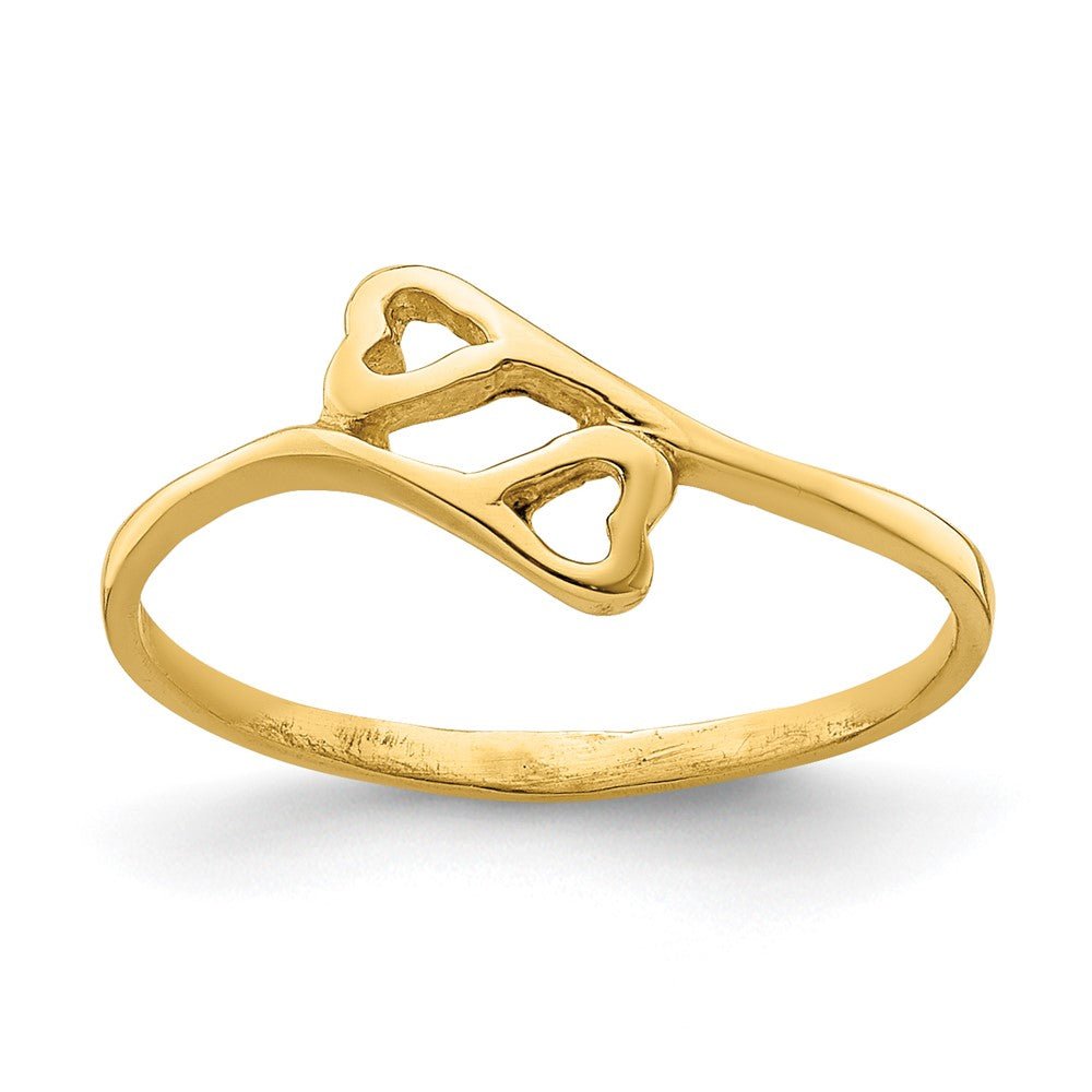 14k Double Heart Baby Ring - Saki Diamonds, LLC.