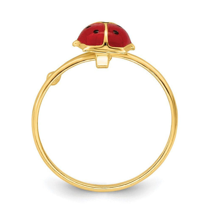 14k Enameled Ladybug Adjustable Ring - Saki Diamonds, LLC.