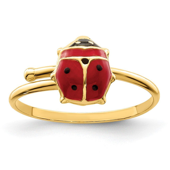 14k Enameled Ladybug Adjustable Ring - Saki Diamonds, LLC.