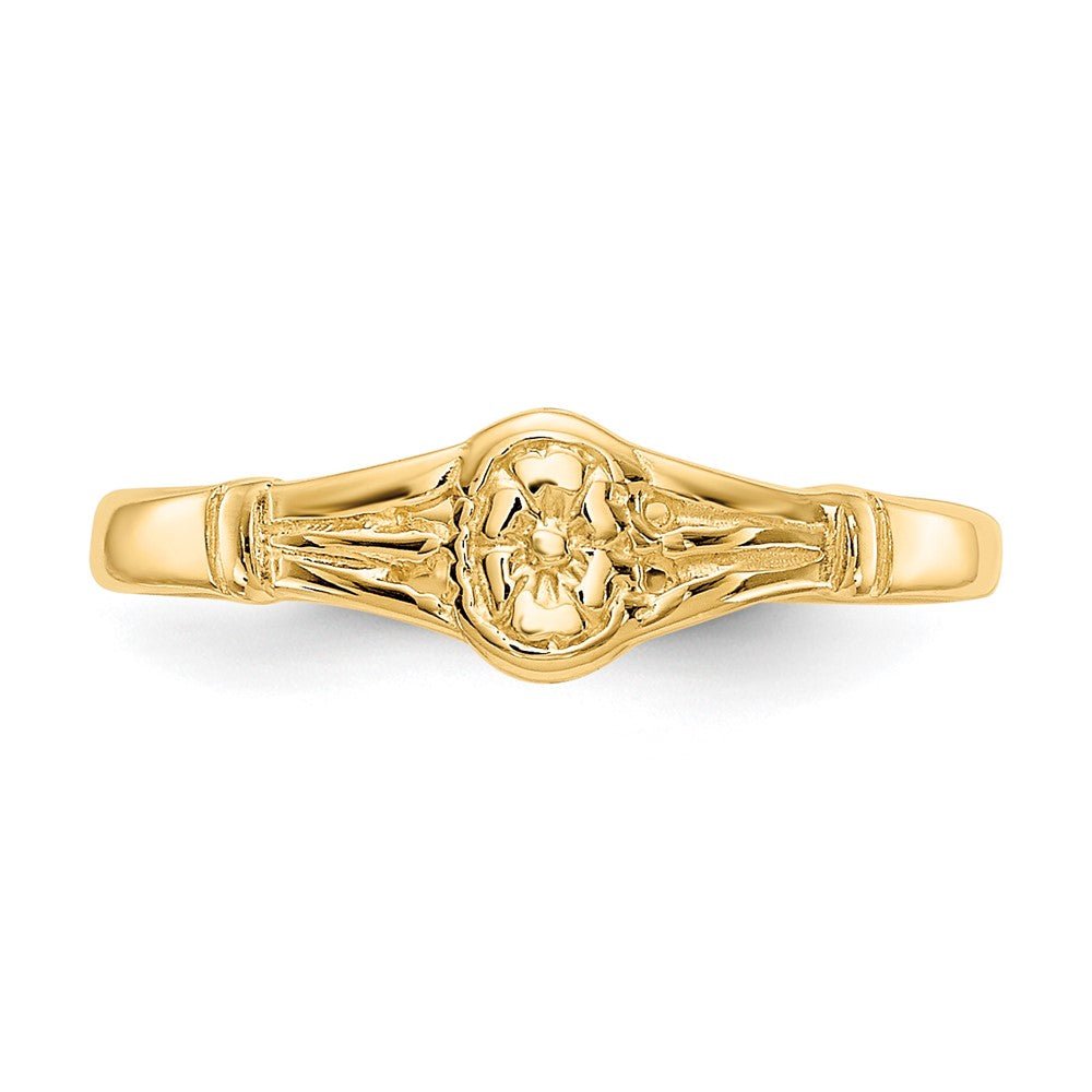 14K Gold Polished Oval Baby Ring - Saki Diamonds, LLC.