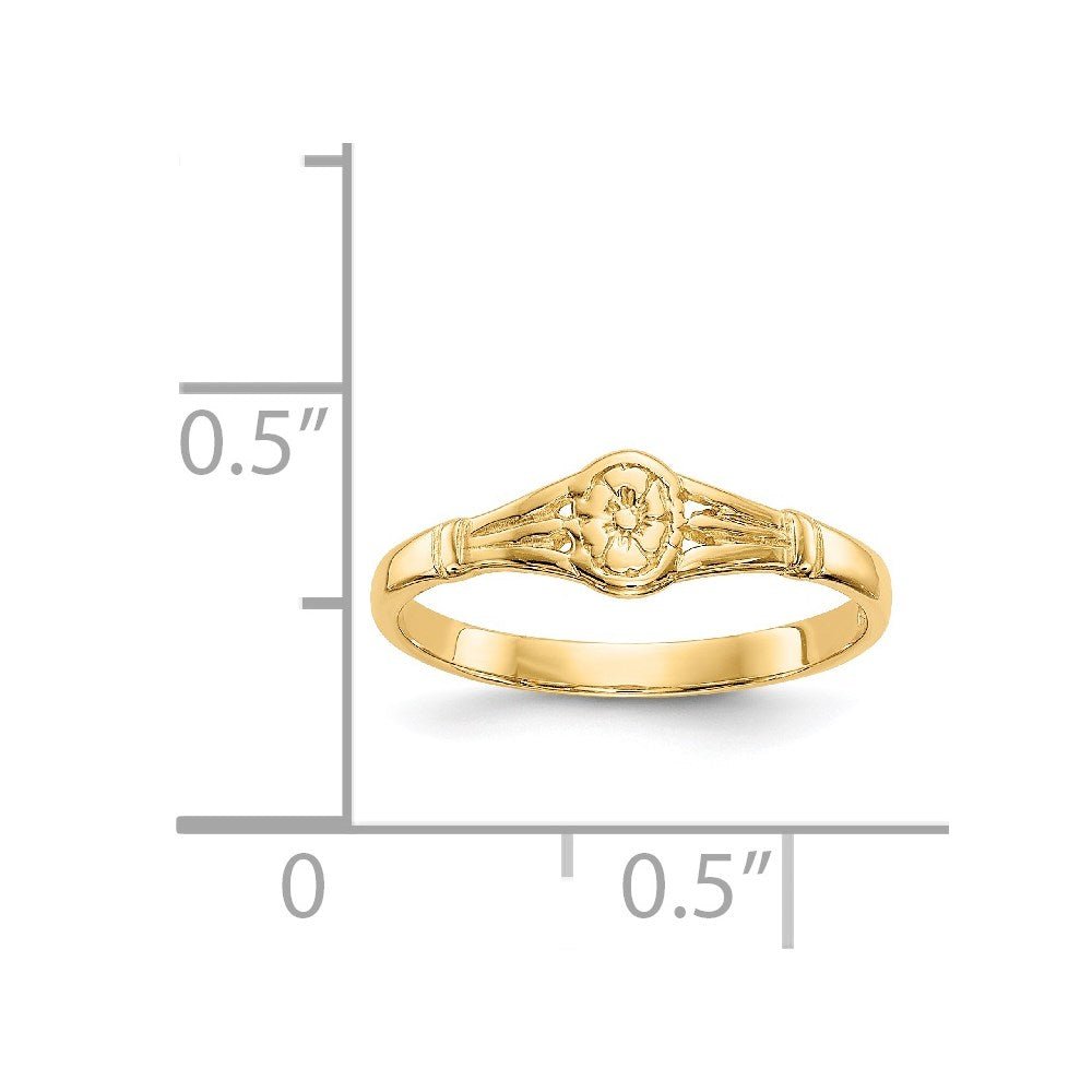 14K Gold Polished Oval Baby Ring - Saki Diamonds, LLC.