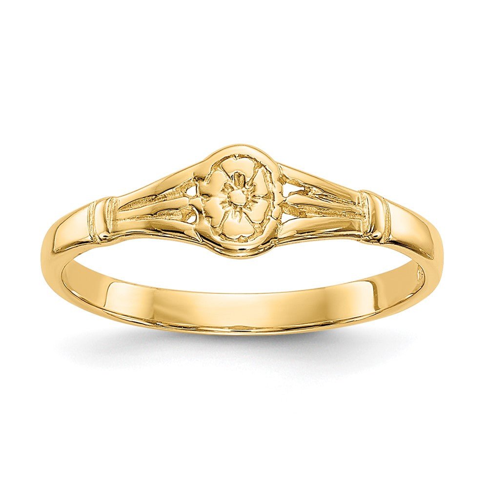 14K Gold Polished Oval Baby Ring - Saki Diamonds, LLC.