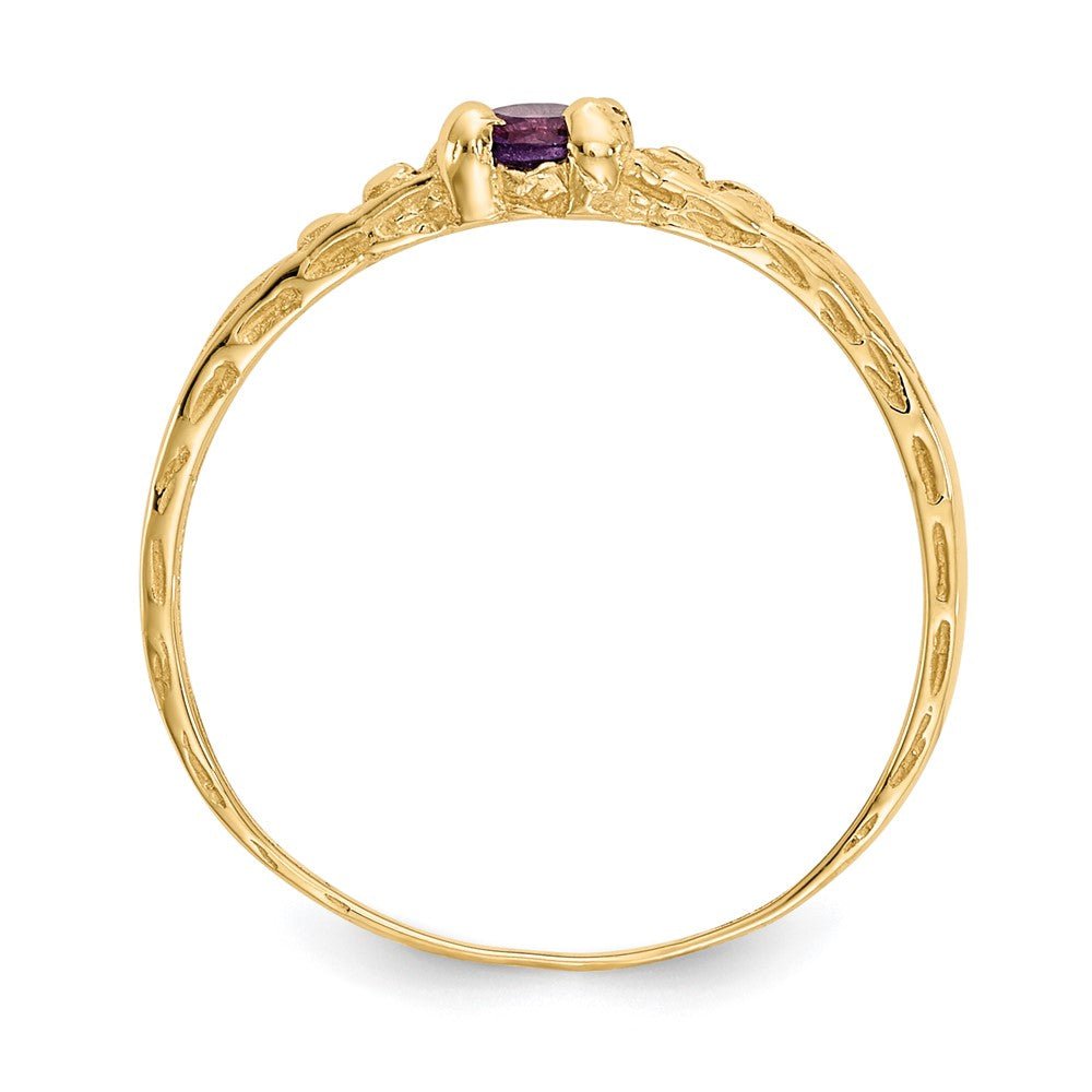 14k Madi K 3mm Amethyst Birthstone Baby Ring - Saki Diamonds, LLC.