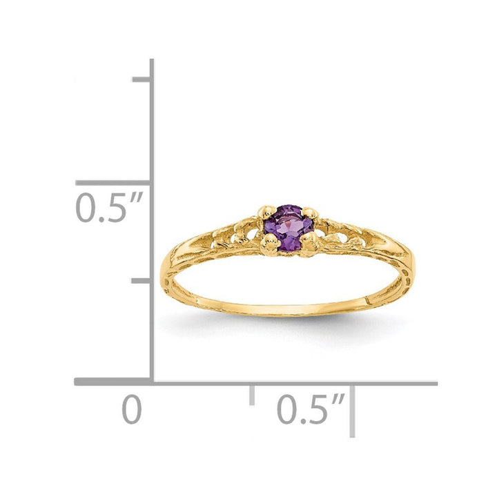 14k Madi K 3mm Amethyst Birthstone Baby Ring - Saki Diamonds, LLC.