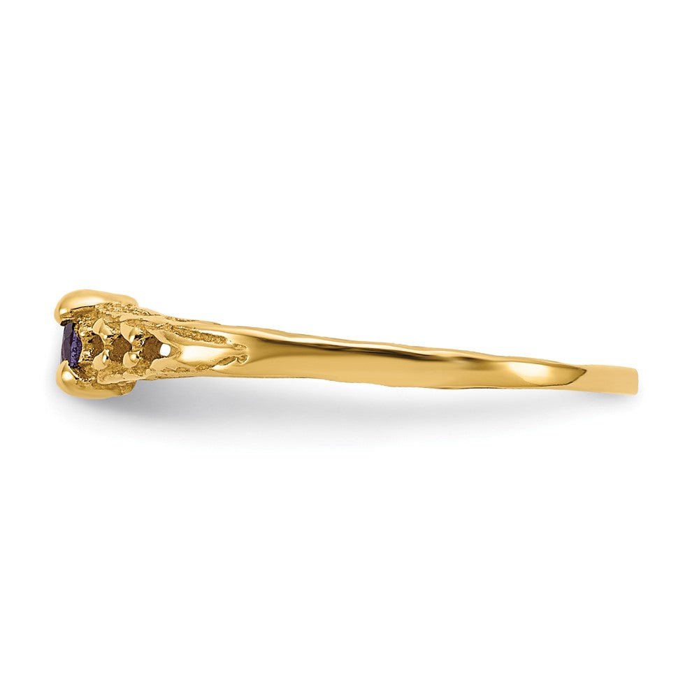 14k Madi K 3mm Amethyst Birthstone Baby Ring - Saki Diamonds, LLC.