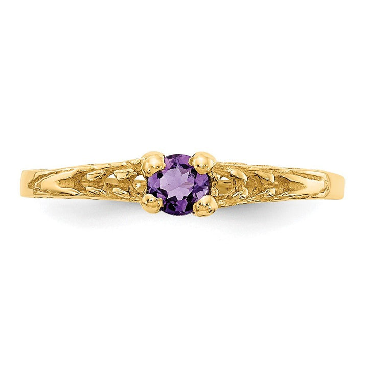 14k Madi K 3mm Amethyst Birthstone Baby Ring - Saki Diamonds, LLC.