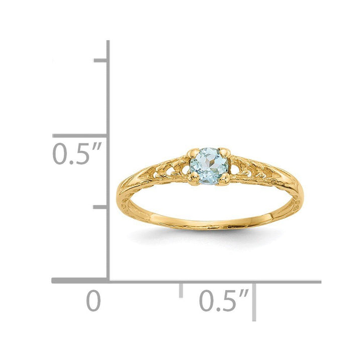 14k Madi K 3mm Aquamarine Birthstone Baby Ring - Saki Diamonds, LLC.