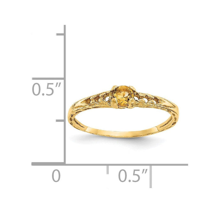 14k Madi K 3mm Citrine Birthstone Baby Ring - Saki Diamonds, LLC.