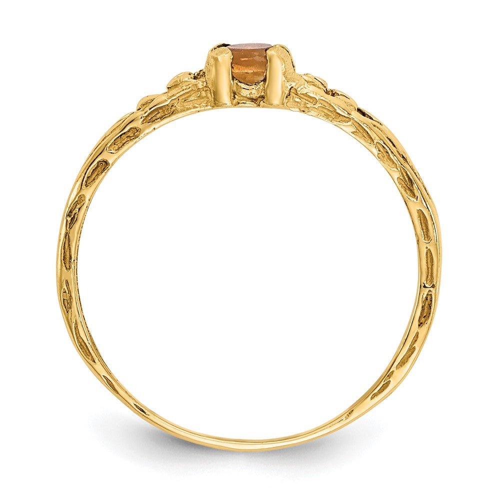 14k Madi K 3mm Citrine Birthstone Baby Ring - Saki Diamonds, LLC.