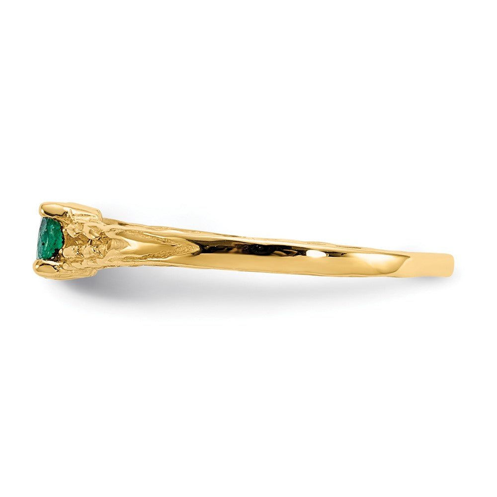 14k Madi K 3mm Emerald Birthstone Baby Ring - Saki Diamonds, LLC.