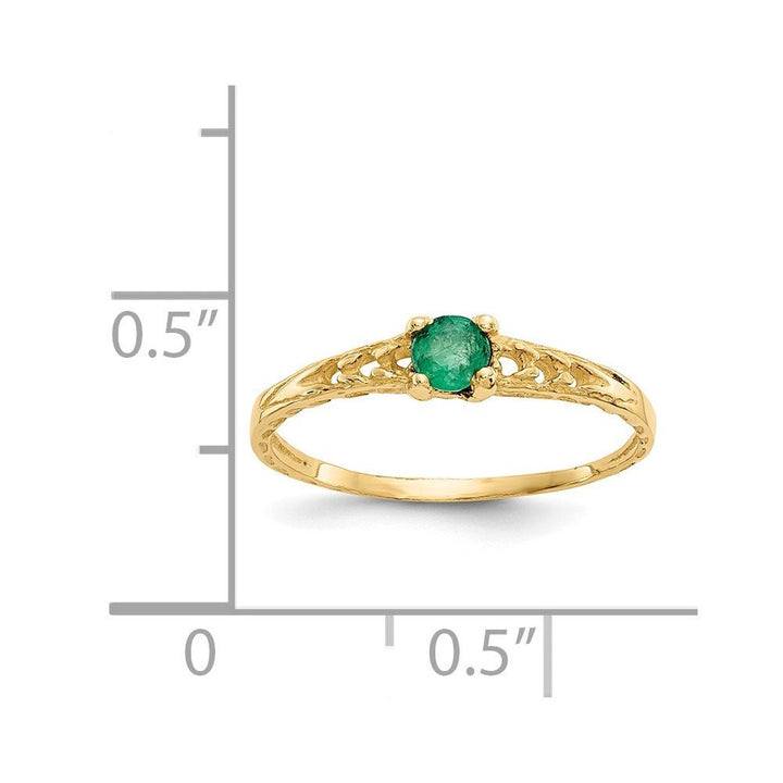 14k Madi K 3mm Emerald Birthstone Baby Ring - Saki Diamonds, LLC.