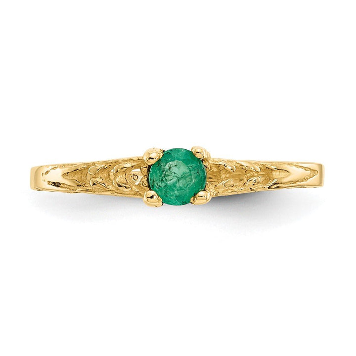 14k Madi K 3mm Emerald Birthstone Baby Ring - Saki Diamonds, LLC.