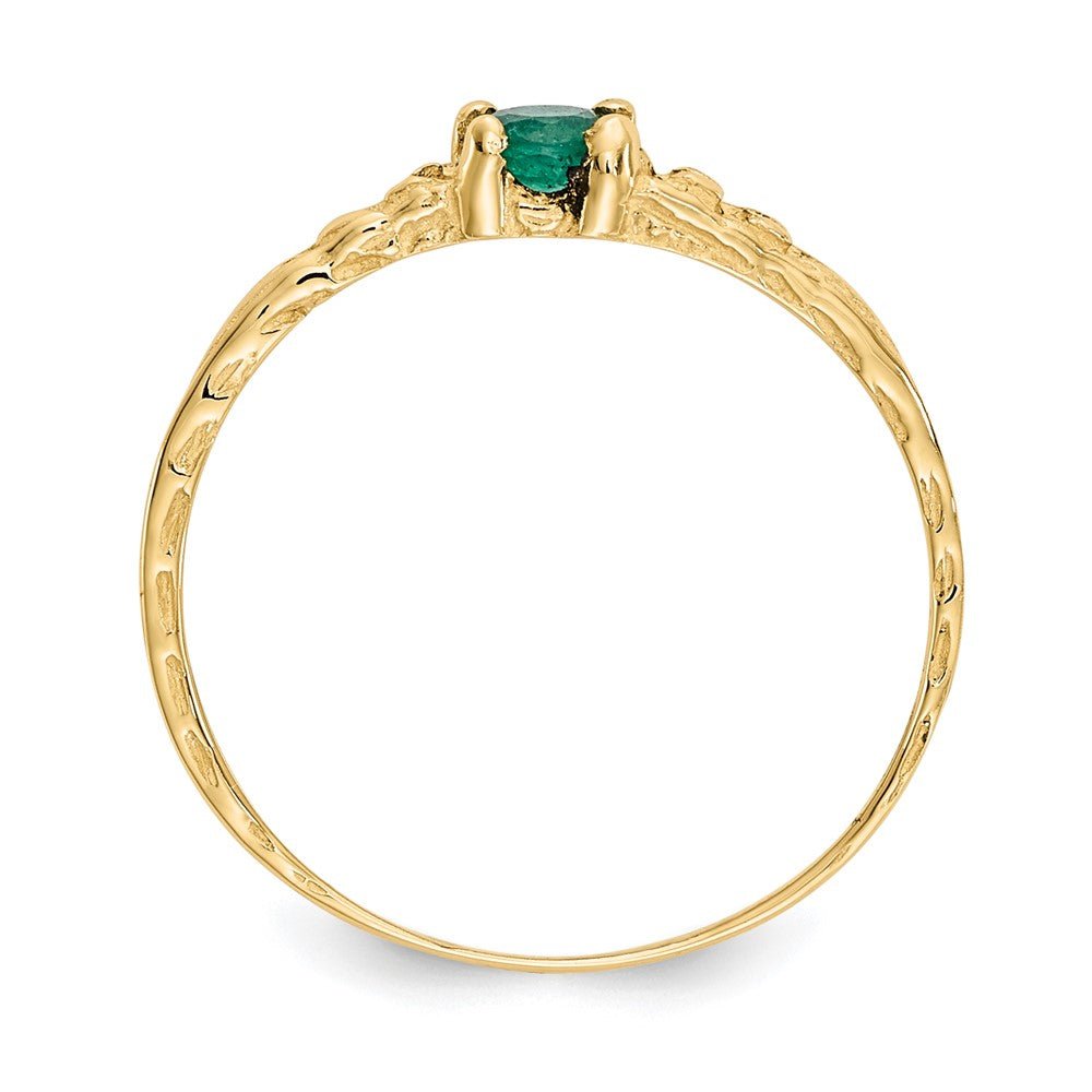 14k Madi K 3mm Emerald Birthstone Baby Ring - Saki Diamonds, LLC.