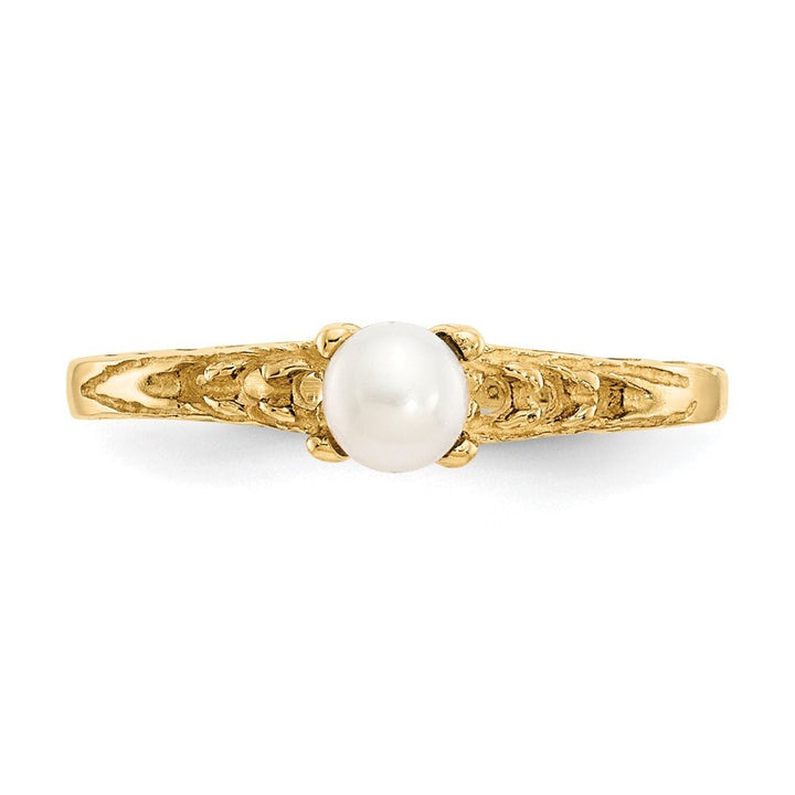 14k Madi K 3mm FW Cultured Pearl Birthstone Baby Ring - Saki Diamonds, LLC.