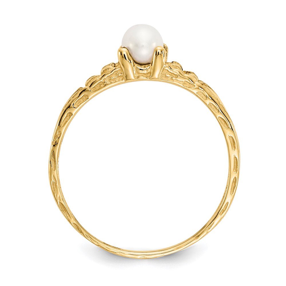 14k Madi K 3mm FW Cultured Pearl Birthstone Baby Ring - Saki Diamonds, LLC.