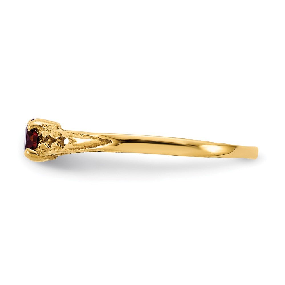 14k Madi K 3mm Garnet Birthstone Baby Ring - Saki Diamonds, LLC.