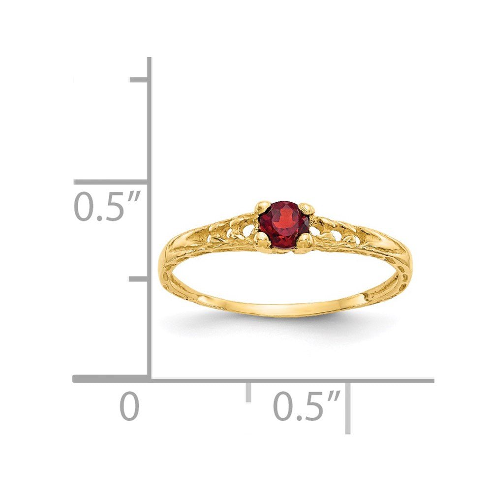 14k Madi K 3mm Garnet Birthstone Baby Ring - Saki Diamonds, LLC.