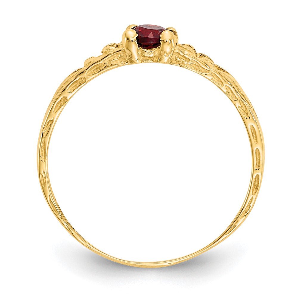 14k Madi K 3mm Garnet Birthstone Baby Ring - Saki Diamonds, LLC.