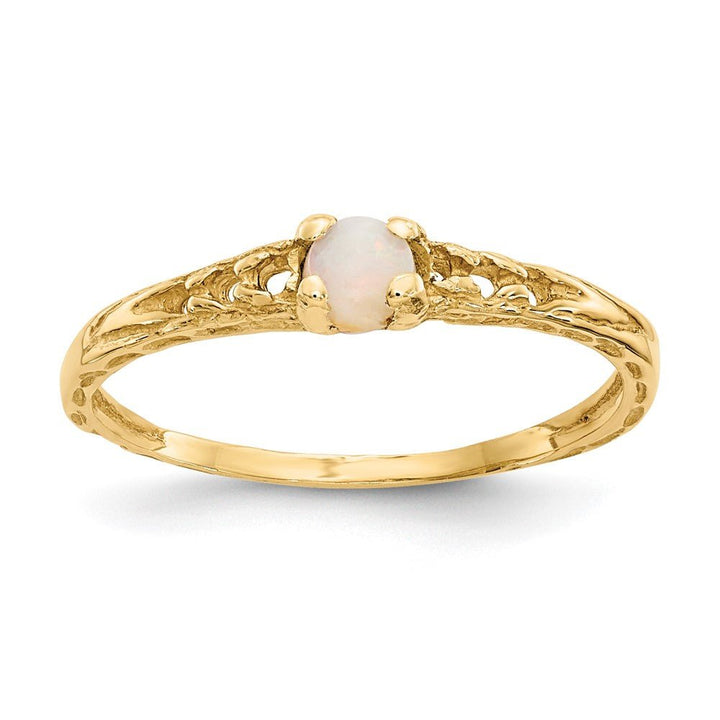 14k Madi K 3mm Opal Birthstone Baby Ring - Saki Diamonds, LLC.