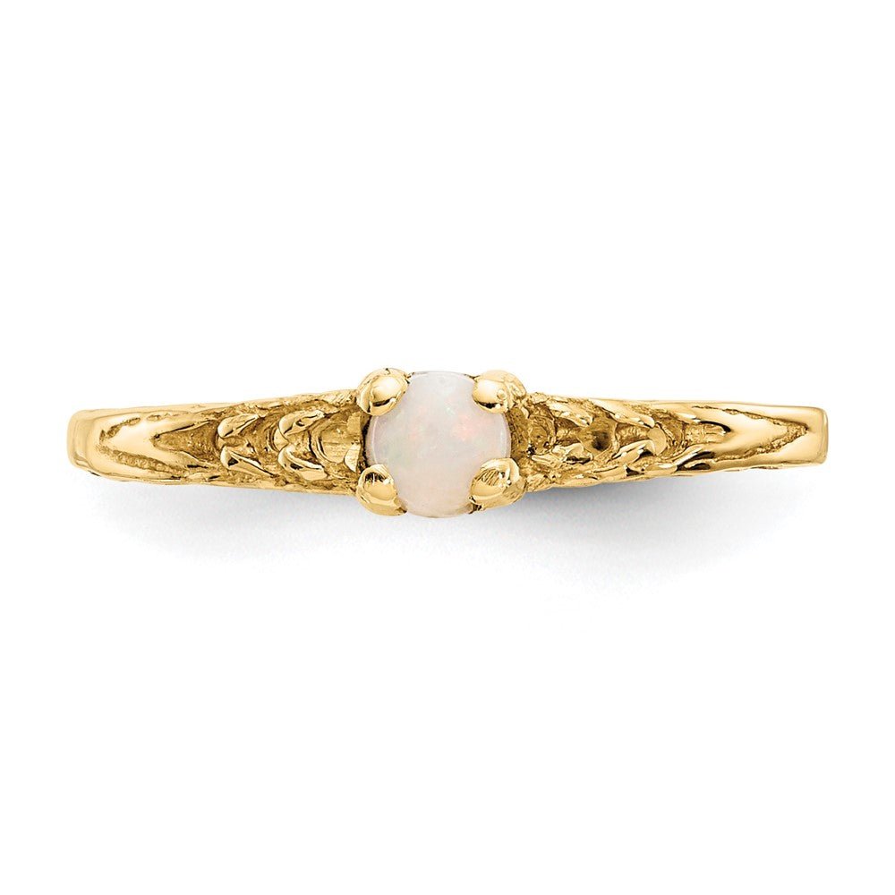 14k Madi K 3mm Opal Birthstone Baby Ring - Saki Diamonds, LLC.