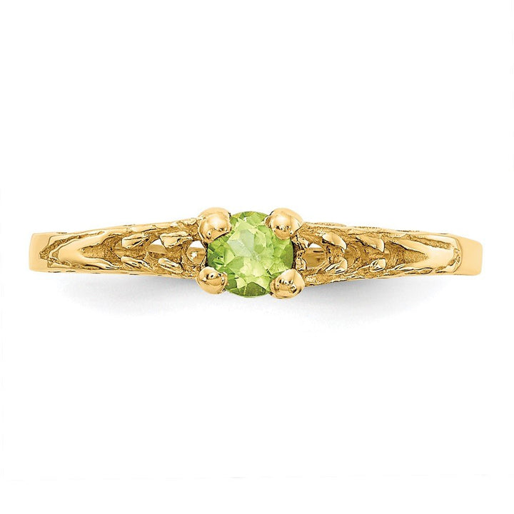 14k Madi K 3mm Peridot Birthstone Baby Ring - Saki Diamonds, LLC.