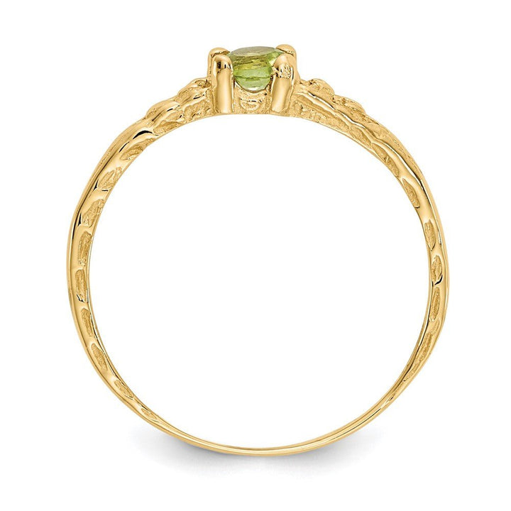 14k Madi K 3mm Peridot Birthstone Baby Ring - Saki Diamonds, LLC.