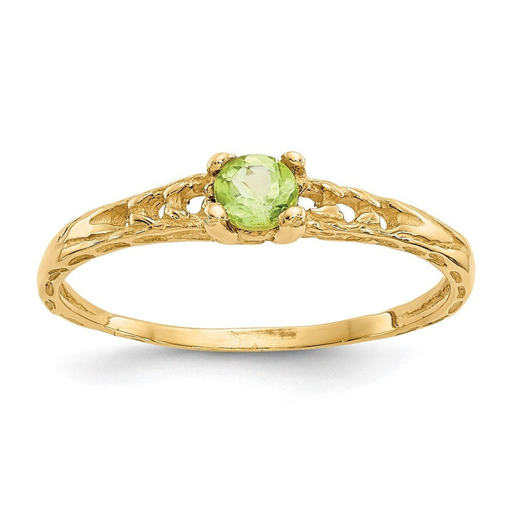 14k Madi K 3mm Peridot Birthstone Baby Ring - Saki Diamonds, LLC.