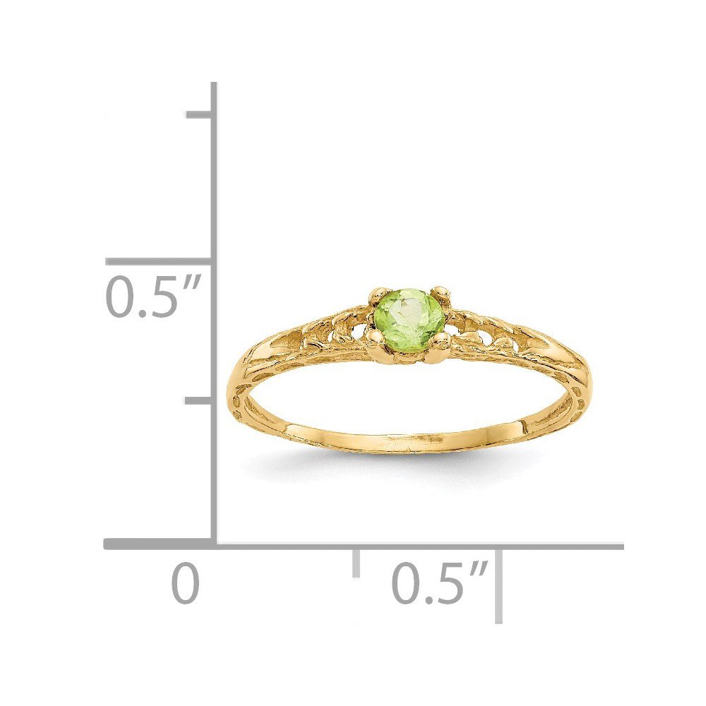 14k Madi K 3mm Peridot Birthstone Baby Ring - Saki Diamonds, LLC.