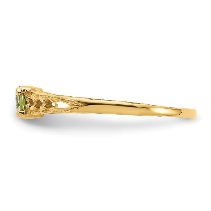 14k Madi K 3mm Peridot Birthstone Baby Ring - Saki Diamonds, LLC.