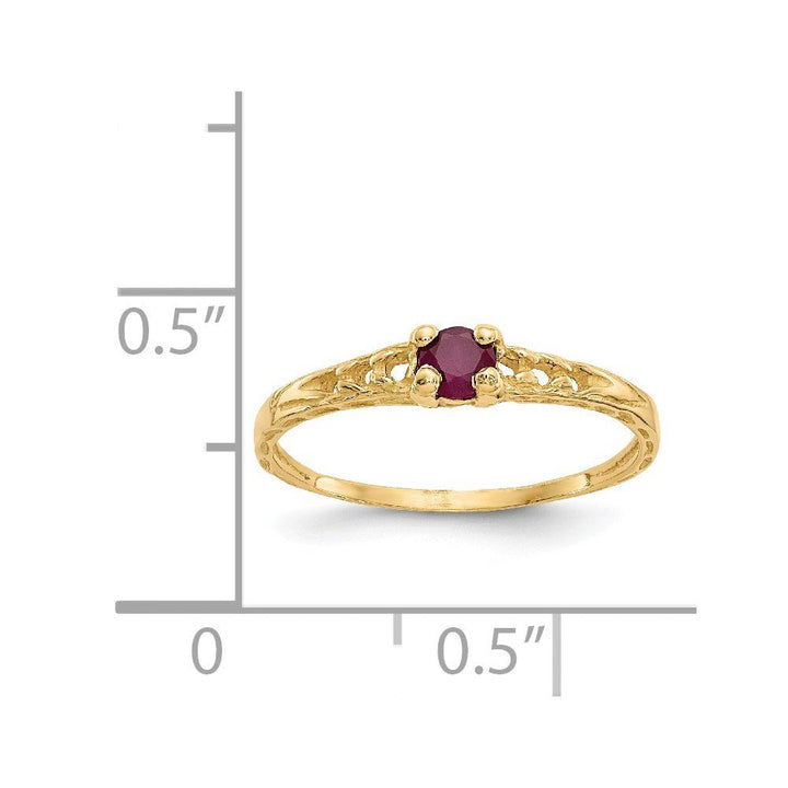 14k Madi K 3mm Ruby Birthstone Baby Ring - Saki Diamonds, LLC.