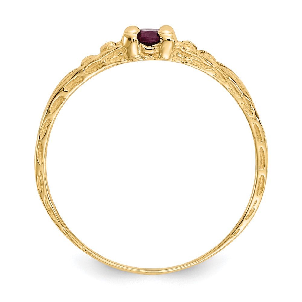 14k Madi K 3mm Ruby Birthstone Baby Ring - Saki Diamonds, LLC.