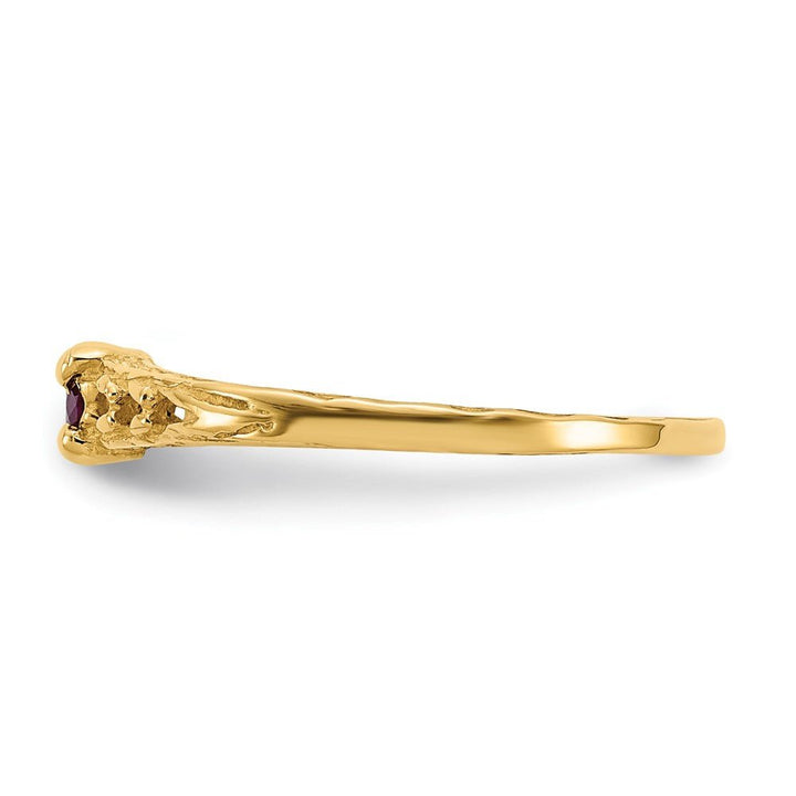 14k Madi K 3mm Ruby Birthstone Baby Ring - Saki Diamonds, LLC.