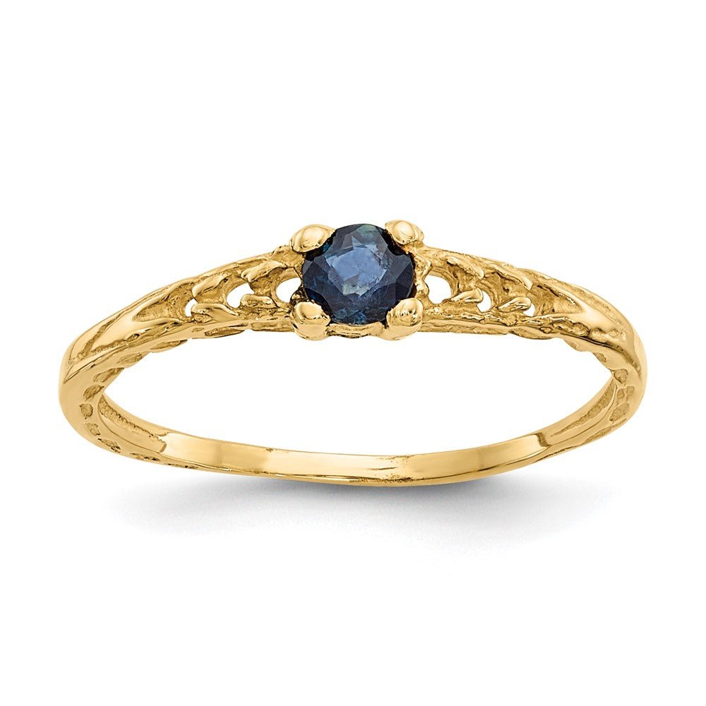 14k Madi K 3mm Sapphire Birthstone Baby Ring - Saki Diamonds, LLC.