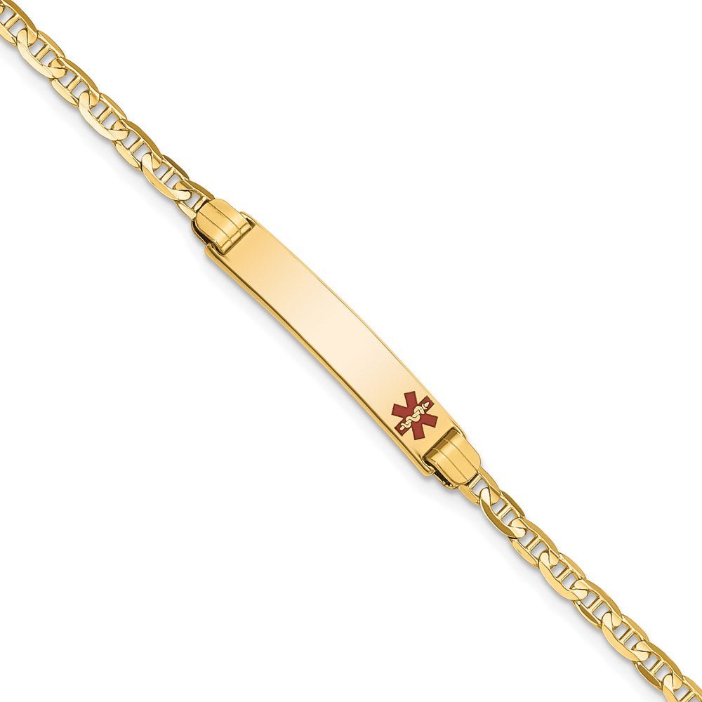 14K Medical 6 Anchor Link Child ID Bracelet - Saki Diamonds, LLC.